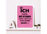 Metallbild QUEENCE "gut erzogen", pink (farbe bild(er): pink), B:20cm H:30cm, Metall, Stahl, Bilder, Metallbild, Stahlschilder