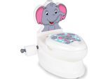 Toilettentrainer JAMARA "Meine kleine Toilette, Elefant", Baby, weiß (weiß, elefant), Kunststoff, Töpfchen Toilettentrainer, mit Spülsound und Toilettenpapierhalter