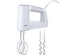 BRAUN Handmixer "MultiMix 3 HM 3100 WH - 500 W, 5 Geschwindigkeiten + Turbo", weiß, B:7,5cm H:16cm T:21cm, Mixer, Vertiklae Motorausrichtung für weniger Kraftaufwand, Handmixer