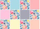 Fliesenaufkleber QUEENCE "Blumen", bunt (rot, rosa, blau, lila, gelb), B:15cm H:15cm T:0,1cm, Fliesenaufkleber, Fliesenaufkleber, Stickerfliesen, selbstklebend, Sticker, 12er Set