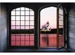 Wandsticker QUEENCE "Schloss", bunt, B:60cm H:40cm, Vinyl, Wandtattoos, Wandsticker, Wandsticker, Wandbild, selbstklebend, 3D, Fenster