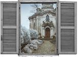 Wandtattoo QUEENCE "Haus", weiß, B:80cm H:60cm T:0,1cm, Wandtattoos, Wandtattoo, Wandsticker, Wandbild, selbstklebend, 3D, Fenster