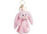 Plüschanhänger NICI "Classic Bear, Hase Lopino, pink, 13 cm", rosa, Plüschfiguren, KinderB:10cm H:13cm L:6cm, Plüsch, Polyester, Plüschanhänger, mit Charm, B:10cm H:13cm L:6cm