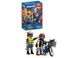 Konstruktions-Spielset PLAYMOBIL "Fahrradraub (72076), City Action", bunt, Spielbausteine, Kinder, Kunststoff, Konstruktions-Spielset, Made in Europe