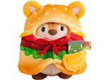 Kuscheltier NICI "mymochi, Set Tiger Tiggy 8 cm mit Gurkenglas und Hamburgerkostüm", beige, Plüschfiguren, KinderB:8cm H:8cm L:8cm, Kuscheltier, B:8cm H:8cm L:8cm