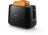 PHILIPS Toaster "HD2581/90 Daily Collection", schwarz, B:30,4cm H:21,4cm T:18,4cm, Toaster, Brötchenaufsatz, Krümelschublade, 8 Bräunungsstufen, Schwarz, Toaster
