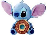Plüschfigur SIMBA "Disney Stitch mit Doughnut, 25cm", blau, Plüschfiguren, KinderH:25cm, Plüschfigur, H:25cm