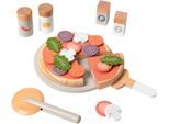 Spiellebensmittel MUSTERKIND "Pizza-Set Fungus", Kinder, bunt (natur, mehrfarbig), Holz, Kaufladensortimente Spiellebensmittel