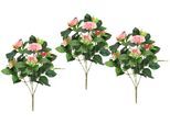 Kunstblume I.GE.A. "Künstlicher Rosenbusch", rosa, B:17cm H:34cm L:17cm, Polyester, Kunstpflanzen, Kunstblume, Kunstrose Blume Strauß Bouquet Rosen Rosenbouquet Wildrose