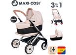 Kombi-Puppenwagen SMOBY "Maxi-Cosi Puppenwagen 3-in-1", beige, Puppenwagen, KinderB:38,5cm H:64cm T:54,5cm, Kunststoff, Kombi-Puppenwagen, Made in Europe, B:38,5cm H:64cm T:54,5cm
