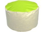 Sitzsack KINZLER "Sitzhocker BICO", grün (apfelgrün,natur), B:53cm H:32cm T:53cm, Polyester, Sitzsäcke, Sitzsack, zweifarbig, Outdoor geeignet, ideal im Wohnzimmer & Kinderzimmer