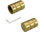 Gardinenstangen-Endstück LIEDECO "Zylinder", gold (goldfarben, matt), L:3,5cm Ø:1,6cm, Gardinenstangenendstücke, Gardinenstangen-Endstück, für Gardinenstangen Ø 16 mm