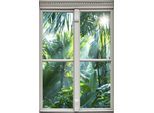 Wandsticker QUEENCE "Regenwald", grün, B:40cm H:60cm T:0,1cm, Wandtattoos, Wandsticker, Wandsticker, Wandbild, selbstklebend, 3D, Fenster