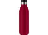 Isolierflasche EMSA "Trinkflasche Bludrop", rot (dunkelrot), H:26,1cm, Edelstahl, Trinkflaschen, Isolierflasche, Edelstahl, Quick-Press Deckel, 360 Trinkgenuss, 12h warm/24h kühl