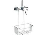 Aufbewahrungskorb WENKO "Milo", silber, B:14cm H:36cm T:25cm, Edelstahl, Kunststoff, Aufbewahrungsboxen, Aufbewahrungskorb, für die Dusche