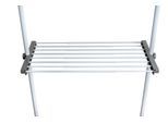 Teleskopregal WENKO "Modell Herkules", grau (stangen: weiß, kunststoffteile: grau, anti, rutsch teile der kunststoffteile: grau), H:4cm T:42,5cm, ABS-Kunststoff, Polypropylen, Stahl, Regale, Teleskopregal, ausziehbarer Regalboden, 73-120 cm, passend zur WENKO Herkules-Serie