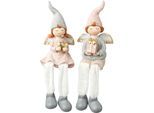 Kantenhocker CREATIV HOME "Weihnachtskinder", rosa, B:6cm H:12,5cm T:4,5cm, Dekofiguren, Kantenhocker, mit dezentem Glitzer-Finish