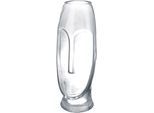 Tischvase CASABLANCA BY GILDE "Moai", grau, B:9cm H:25cm T:9cm Ø:9cm, Glas, Vasen, Tischvase