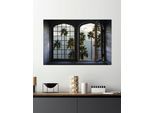 Wandsticker QUEENCE "Palmen", bunt, B:60cm H:40cm, Vinyl, Wandtattoos, Wandsticker, Wandsticker, Wandbild, selbstklebend, 3D, Fenster