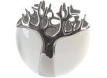 Dekovase GILDE "Tree", weiß, B:10cm H:21cm T:10cm Ø:0cm, Keramik, Vasen, Dekovase, Keramik, Baum-Design, 21 cm hoch