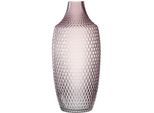 Bodenvase LEONARDO "Dekovase POESIA, Relief-Optik", lila (viola), H:40cm Ø:17cm, Glas, Vasen, Bodenvase, aus Glas, handgefertigt