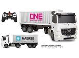 RC-Auto JAMARA "Container LKW Mercedes-Benz Arocs 1:26 2,4GHz", weiß, Fernlenkfahrzeuge, KinderB:12,4cm H:15,5cm T:44cm, RC-Auto, mit LED Licht, B:12,4cm H:15,5cm T:44cm