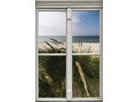 Wandsticker QUEENCE "Strand", grün, B:40cm H:60cm T:0,1cm, Wandtattoos, Wandsticker, Wandsticker, Wandbild, selbstklebend, 3D, Fenster