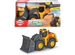 Spielzeug-Radlader DICKIE TOYS "Volvo Wheel Loader", gelb (gelb, grau), Spielzeugfahrzeuge, KinderT:23cm, Kunststoff, Spielzeug-Radlader, mit Licht und Sound, T:23cm
