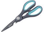 Haushaltsschere TEFAL "Fresh Kitchen", grau, blau, B:9cm, Scheren, Haushaltsschere, Flaschenöffner, Nussknacker, Edelstahlklingen, Antihaftversiegelung