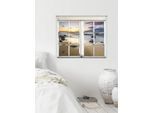Wandsticker QUEENCE "Sonnenuntergang", gelb, B:40cm H:60cm T:0,1cm, Wandtattoos, Wandsticker, Wandsticker, Wandbild, selbstklebend, Sonne, Sonnenuntergang