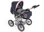 Kombi-Puppenwagen CHIC2000 "Leni", blau (grau, navy), Puppenwagen, KinderB:37cm H:68cm T:64cm, Kunststoff, Metall, Stoff, Kombi-Puppenwagen, mit herausnehmbarer Tragetasche, B:37cm H:68cm T:64cm