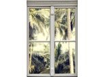 Wandsticker QUEENCE "Palmen", grün, B:40cm H:60cm T:0,1cm, Wandtattoos, Wandsticker, Wandsticker, Wandbild, selbstklebend, 3D, Fenster