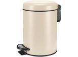 Kosmetikeimer KLEINE WOLKE "One", beige (natur), B:16,8cm H:25cm T:16,8cm, Metall, Mülleimer, Kosmetikeimer