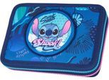 Federmäppchen COOLPACK "Etui XL, Disney, Stitch, mit 2 Reißverschlüssen", Kinder, blau (stitch), Polyester, Schreibgeräteetuis Federmäppchen, befüllt
