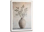 Poster REINDERS "Oliven auf Vase", grün (farbe bild(er): grün), B:50cm H:70cm T:2,2cm, Bilder, Poster, Wohnzimmer - Grün - MDF - Abstrakt - 50x70 cm