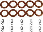 Gardinenring LIEDECO, braun (kirschbaumfarben), Ø:2,8cm, Materialmix, Gardinenbefestigungen, Gardinenring, für Gardinenstangen Ø 28 mm