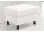 Hocker TRENDMANUFAKTUR "Rondo, Polsterhocker zur Serie, Breite 67 cm, Füße schwarz", weiß (schneeweiß), B:67cm H:46cm T:53cm, Kunstleder SOFTLUX;Microfaser PRIMABELLE (100% Polyester);NaturLEDER (echtes Rindsleder);Struktur (54% Polyacryl, 46% Polyester), Hocker, Hocker, Fußhocker wahlweise mit Federkern, in verschiedenen Bezügen bestellbar