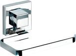 Toilettenpapierhalter WENKO "Quadro", silber (silberfarben), B:14cm H:6cm L:11cm, Acrylnitril-Butadien-Styrol (ABS), Edelstahl, Toilettenpapierhalter, Toilettenpapierhalter, Vacuum-Loc