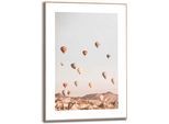Bild REINDERS "Gerahmtes Bild Heißluftballon Ballonfahrt - Kappadokien - Freiheit", grün (farbe bild(er): khaki), B:50cm H:70cm, MDF, Bilder, Bild