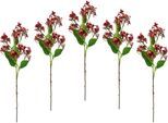 Kunstblume I.GE.A. "Blütenzweig", rot (burgund), B:13cm H:60cm L:10cm, Kunstpflanzen, Kunstblume, 5er Set künstlicher Zweig, Kunstpflanze, Dekozweig