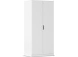Kleiderschrank RAUCH "Drehtürenschrank Schrank Garderobe Ankleide Schlafzimmer LAGOA", alpinweiß, B:91cm H:197cm T:54cm, Holzwerkstoff, Schränke, Kleiderschrank, moderne Kantengriffe aus Metall, optional mit Aufsatz MADE IN GERMANY