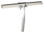 Duschabzieher WENKO "Terni", grau (chromfarben), B:24cm L:17cm, Zinkdruckguss, Wasserabzieher, Duschabzieher, 24 cm, mit Turbo-Loc Wandbefestigung zum Ankleben