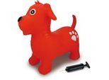 Hüpftier JAMARA "Hund", rot, Hüpfspielzeug, BabyB:29cm H:46cm T:54cm, Kunststoff, Hüpftier, inkl. Luftpumpe, B:29cm H:46cm T:54cm