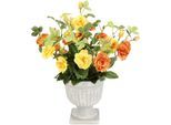 Kunstblume I.GE.A. "Rosen im Pokal", orange, B:25cm H:35cm L:25cm, Polyester, Kunstpflanzen, Kunstblume