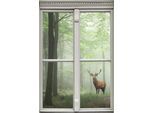 Wandsticker QUEENCE "Hirsch", bunt, B:40cm H:60cm T:0,1cm, Wandtattoos, Wandsticker, Wandsticker, Wandbild, selbstklebend, 3D, Fenster