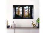 Wandsticker QUEENCE "Wald", bunt, B:60cm H:40cm, Vinyl, Wandtattoos, Wandsticker, Wandsticker, Wandbild, selbstklebend, 3D, Fenster