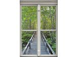 Wandsticker QUEENCE "Brücke im Wald", grün, B:40cm H:60cm T:0,1cm, Wandtattoos, Wandsticker, Wandsticker, Wandbild, selbstklebend, 3D, Fenster