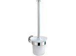 WC-Garnitur WENKO "Bosio", weiß, B:14cm H:35cm L:10cm, Edelstahl, Glas, Reinigungsbürsten, WC-Garnitur