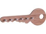 Schlüsselbrett ZELLER PRESENT "Bamboo", beige (natur), B:35cm H:12,5cm T:4cm, Massivholz, Hakenleisten, Schlüsselbrett, aus hochwerigem Bamus