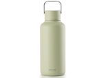 Trinkflasche EQUA "Timeless Off Matcha", grün, H:19cm, Edelstahl, Trinkflaschen, Trinkflasche, Leichtgewicht aus Edelstahl, Tragegriff